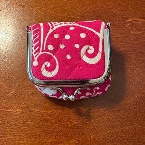Vera Bradley Twirly Birds Pink kiss lock case